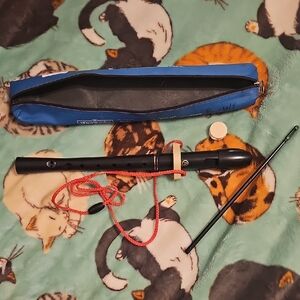Black Recorder with Blue Case - Kids Learning Toy